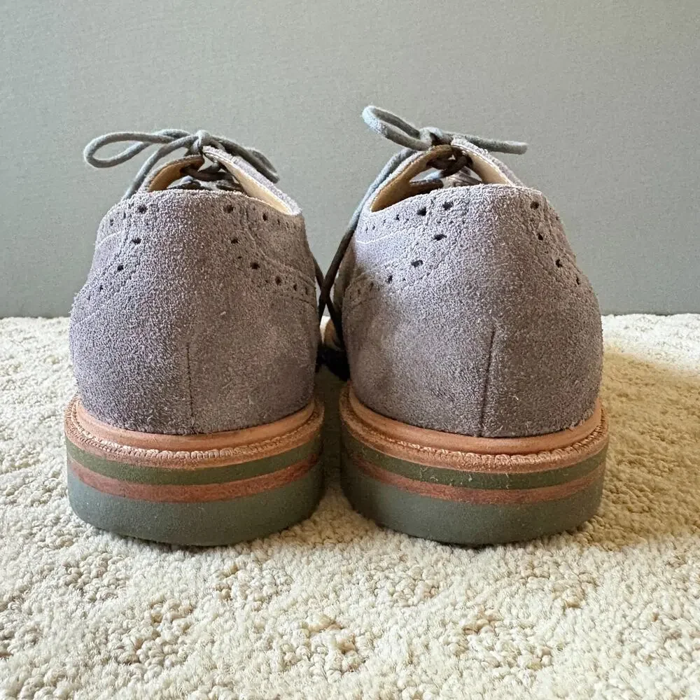 Cole Haan Mens Gray Suede Wingtip Oxford Vibram Sole Shoes Sz 11 Dress Shoes